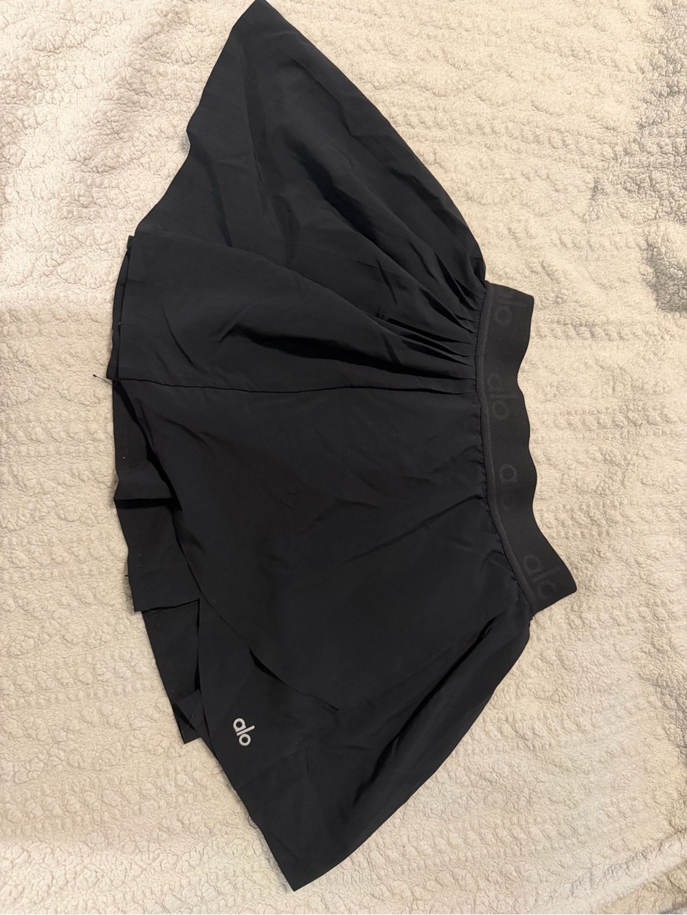 ALO Yoga Black Pleated Skater Tennis Skirt